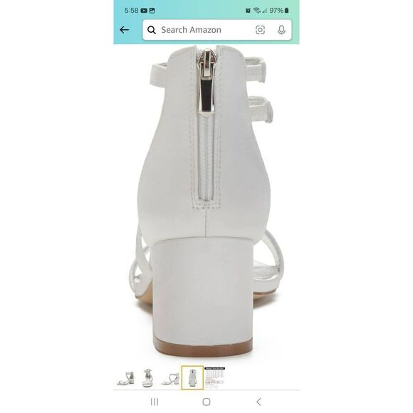 New 7 Huibaogong Ivory Low Block Chunky High Heel Special Occasion Dress Shoes - Picture 5 of 13